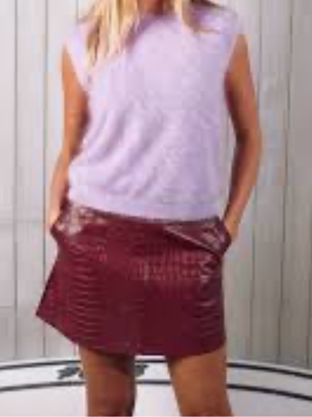NWT Colorush Lucce brushed cashmere Crewneck Sweater Tank - Lavender/Lilac